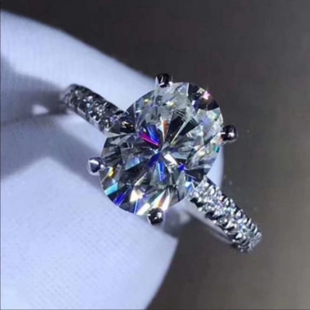 NEW 5 CT 925 STERLING SILVER DIAMOND RING - Picture 2 of 5